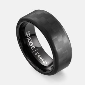 Ridge 8MM Beveled Ring Set - Carbon Fiber 3K