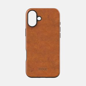 Ridge Phone Case - Tobacco Brown Leather - iPhone 16 Plus